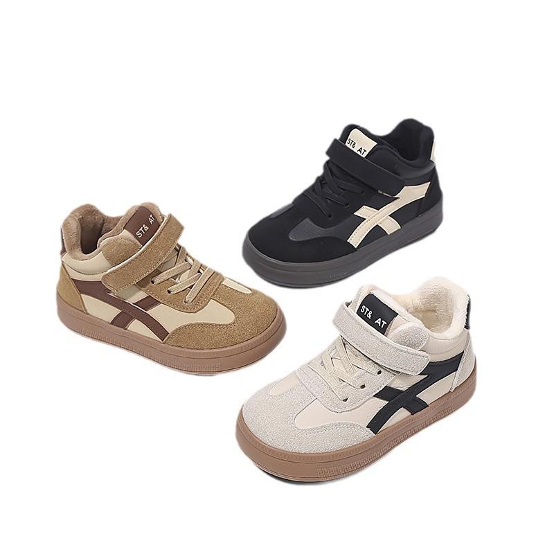 Children's Sports Shoes Winter New Fleece-Lined Boys' Versatile Non-Slip Breathable Student Sneakers Children's Training Shoes