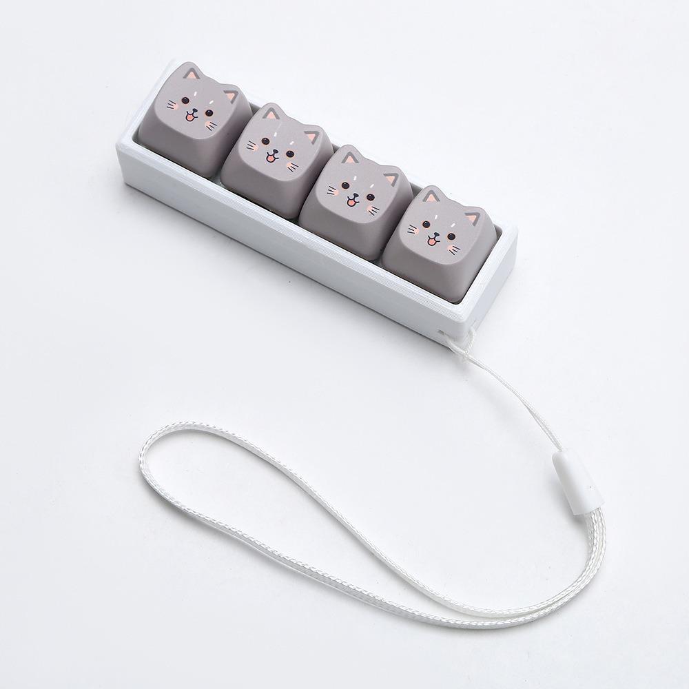 Cat Shape Keycap Fidget Keychain Lightweight Finger Press Toy Keyring Sensory Toy