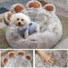 Warm Cartoon Bear Paw Plush Pet Bed for Cats and Dogs