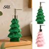 Cadeaux de Noël créatifs pour elle Distributeur de Savon Arbre de Noël, Effet Velours Flocking Flacon Rechargeable pour Lotion Résine Robuste Bouteille Pompe pour Comptoir Distributeur Réutilisable