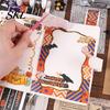 Thin Layering Washi Tape 8 Rolls Halloween Tape, Spooky Bat Witch Cat Pattern Decorative Lightweight for Junk Journaling Supplies, Scrapbooking,