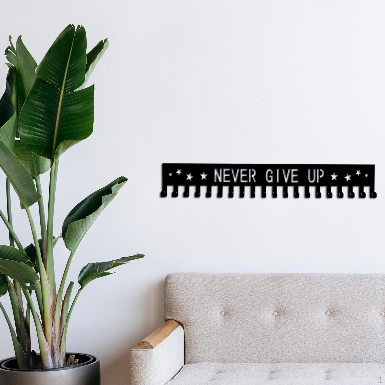 

Настенная стойка с 20 крючками для спортивных наград Баскетбол Гимнастика Софтбол Never Give Up