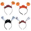 Glowing Halloween Headwear Pumpkin Skull Headbands Dress-up Headpiece for Cosplay Party Decor Novelty Headdress