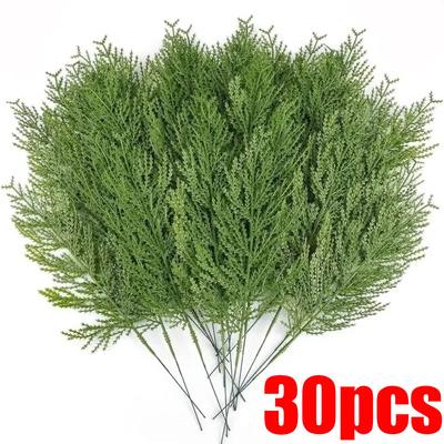 30/1 STÜCK Weihnachten Künstliche Kiefernzweige Grün Unechte Pflanzenblätter DIY Weihnachtsbaum Kranz Geschenke Dekoration Weihnachten Heimdeko