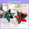 Christmas Flower Decor With Artificial Velvet Flowers For Holiday Tree Ornament Gift