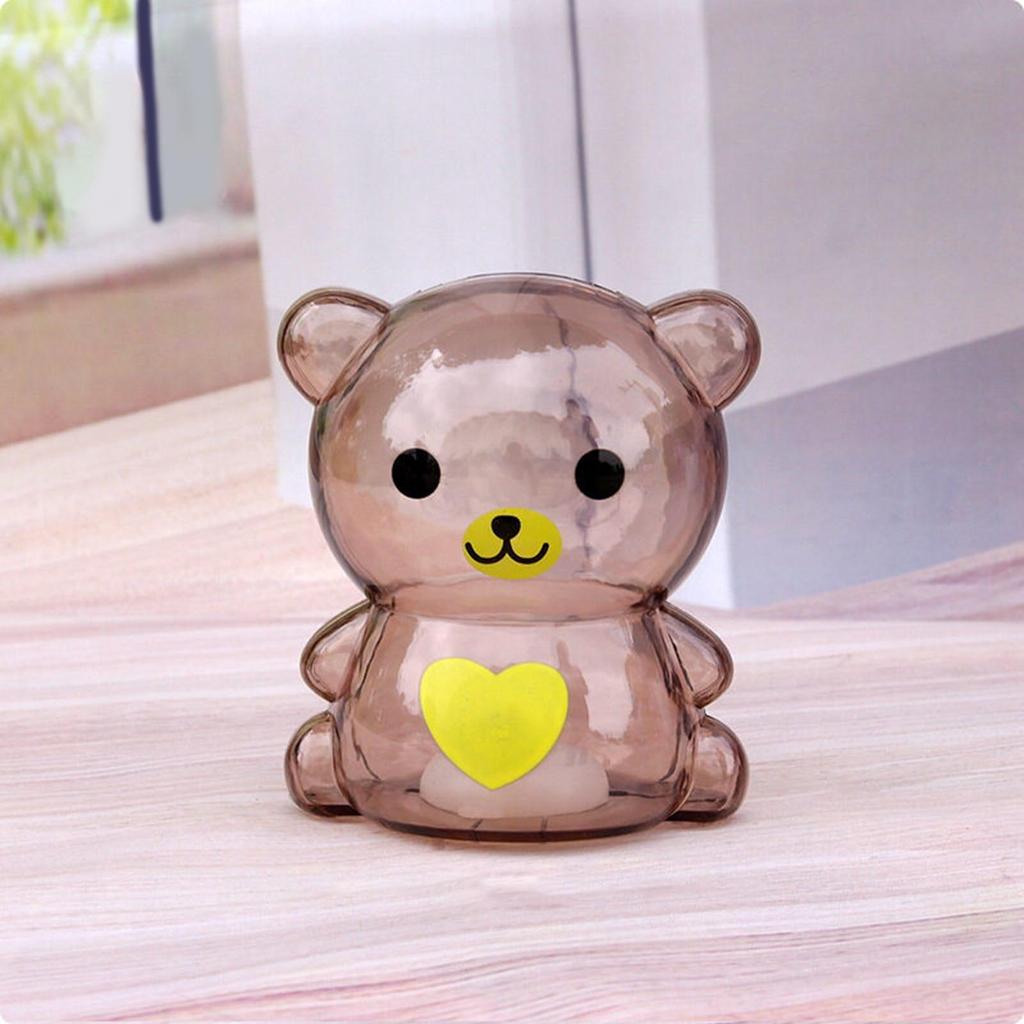 Plastic Coin Piggy Banks Clear Lovely Transparent Cartoon Money Bank Money Saving Box Coins Bear Shaped Birthday Gift for Kids