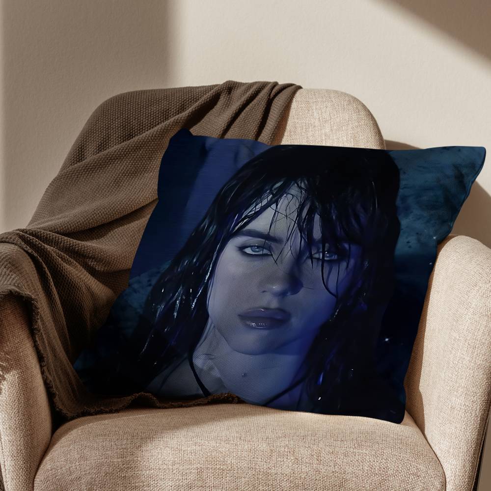 

WILDFLOWER band Billie Eilish Pillow Case Pillow Case Living Room Sofa Cushion Cover Suitable For Home Bedroom Room Decoration 30x30cm