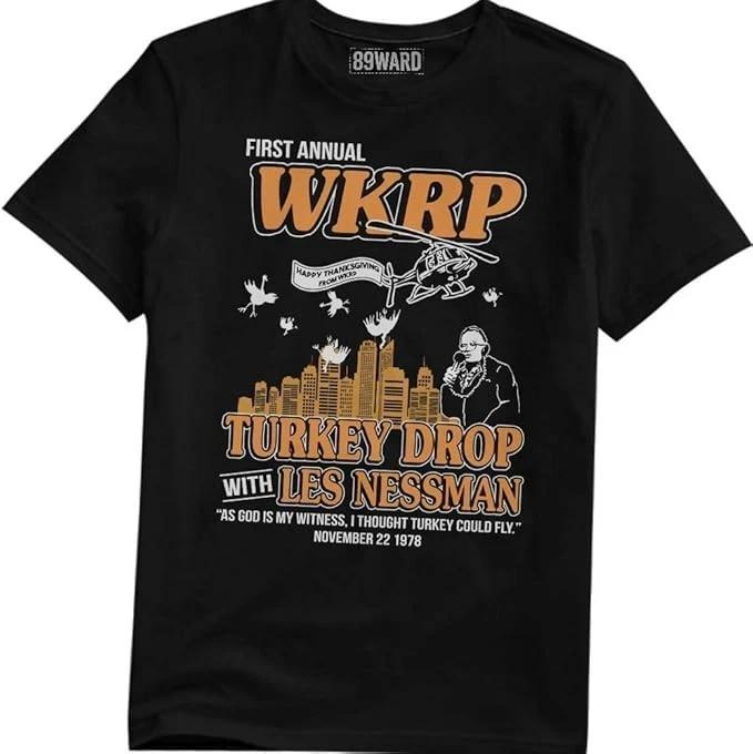 First Annual WKRP Turkey Drop Les Nessman T-Shirt WKRP in Cincinnati 3XL