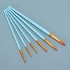 6Pcs Pointed Watercolor Hook Line Pen Set Nylon Hair Beginner Art Supplies Painting BrushMatte Blue