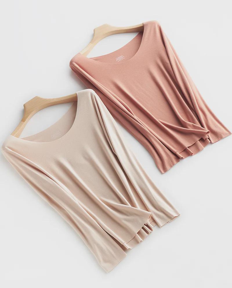 Autumn/Winter Slim Fit German Velvet Thermal Pullover - Solid Color Long Sleeve Round Neck Top