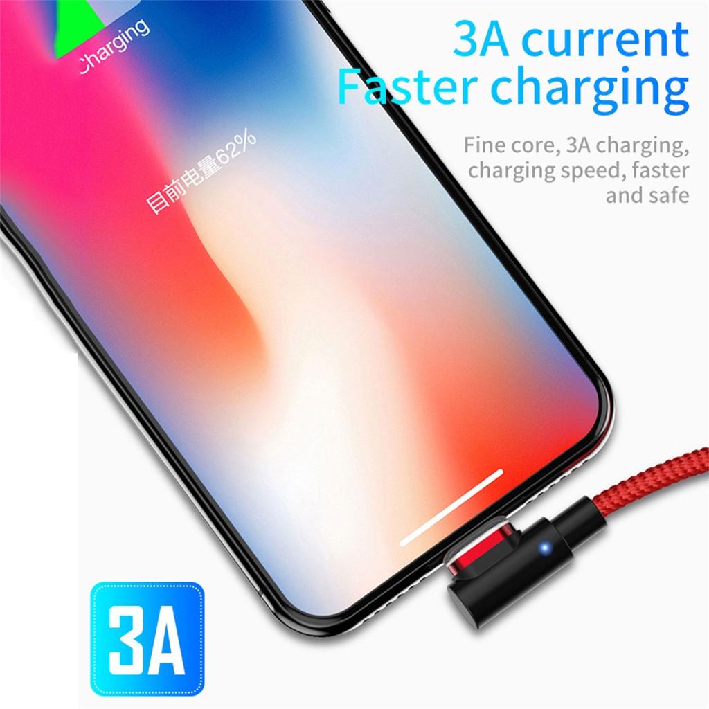 1M 3A 90 Degree Magnetic Fast Charging Charger Data Cable for Mirco USB