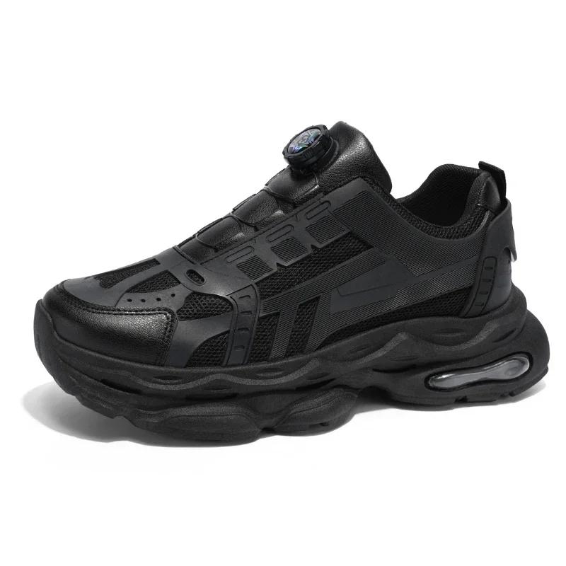 2025 newMen's shoes breathable new casual black sneakers mesh thick-soled heightened daddy work protection shoes for men zapatos
