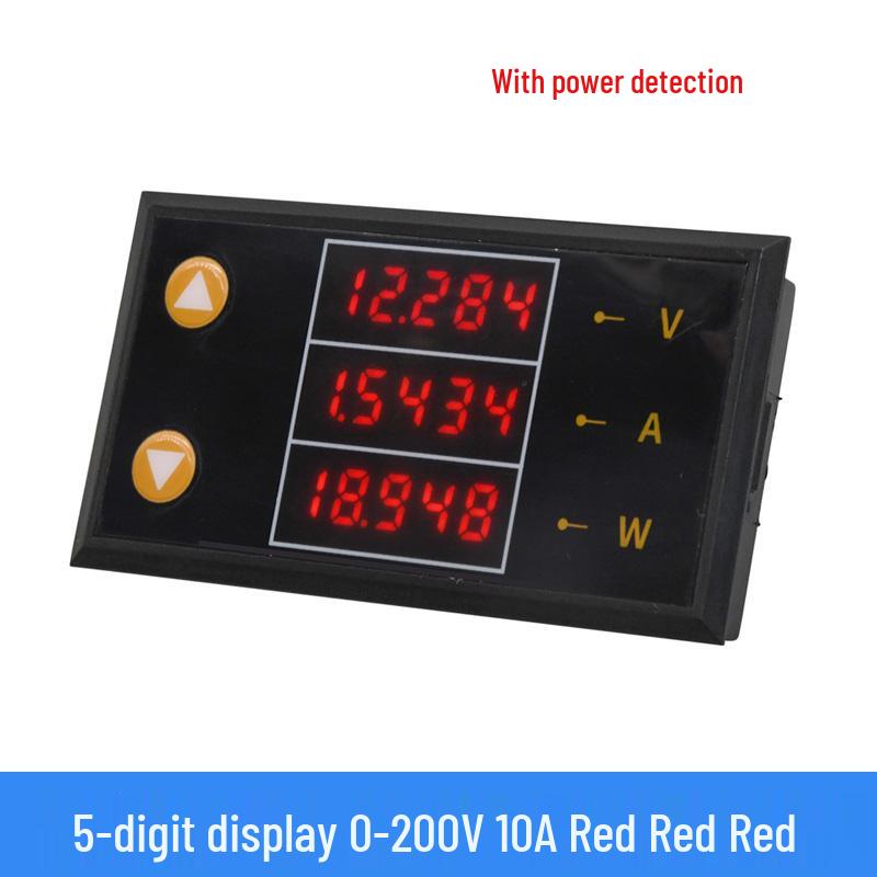 Digital LED DC Current Voltage Meter, Dual Display: 0-100V/200V, 10A/50A/100A Ammeter
