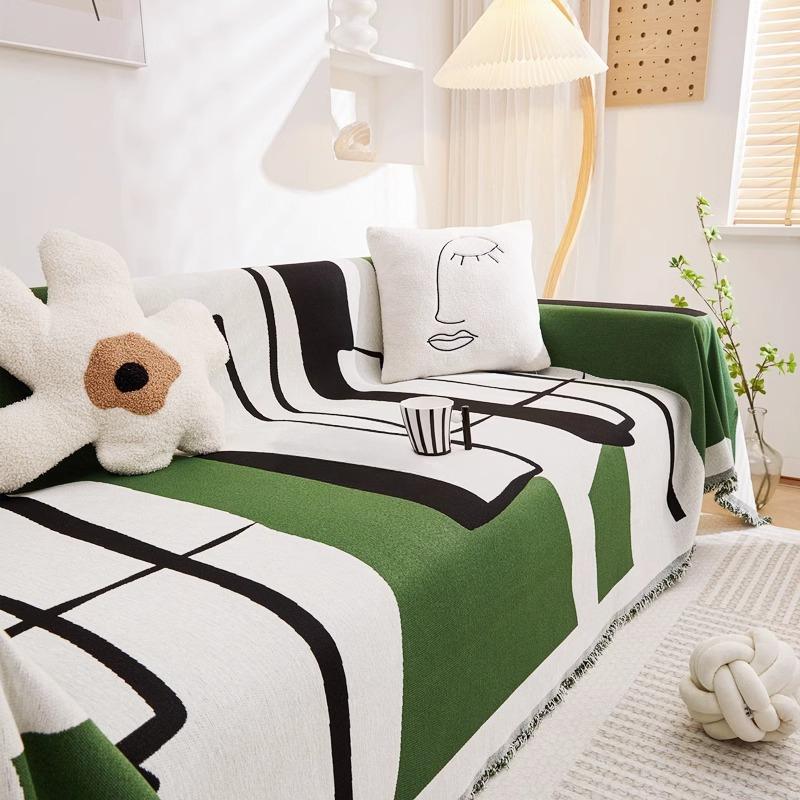 

Плотная ткань синель для дивана, полотенце, простой современный геометрический чехол для дивана, универсальный чехол с защитой от царапин 180*340cm