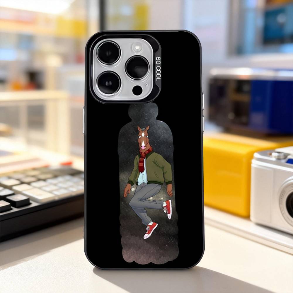 

B-Bojack Funny H-Horseman Phone Case For iPhone 11,12,13,14,15,16,17,Pro,Max,Plus,E,Air,Mini IMD Matte Black iPhone12