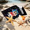 Custom Name Personalized Crayon Shin Print Beach Towel, for Trip Camping Beach Party Home Decor, Birthday Gift for Family & Friends