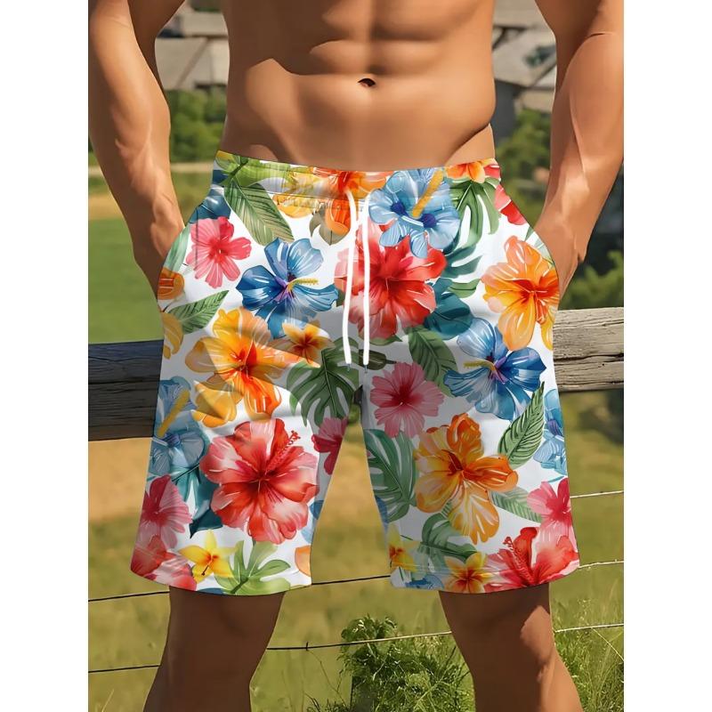 Men's Hawaiian Beach Shorts 3D Floral Graphics Print Casual Sports Short Pants Swim Trunks Fashion Outdoor Men's Y2k Clothes