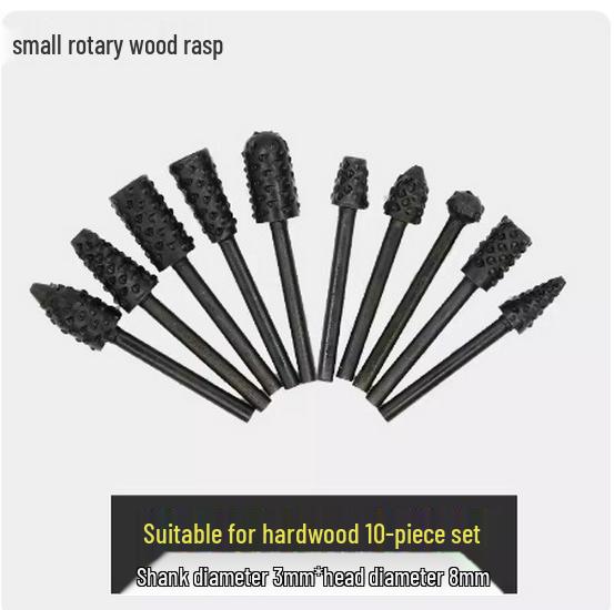 5-Piece Woodworking Rotary File Set: Grinding and Carving Heads for Wood Embossing