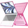For MacBook Air 13 Inch (2025)/(2024)/(2022) M2 A2681 Laptop Case PC+TPU Kickstand Heat Dissipation Cover