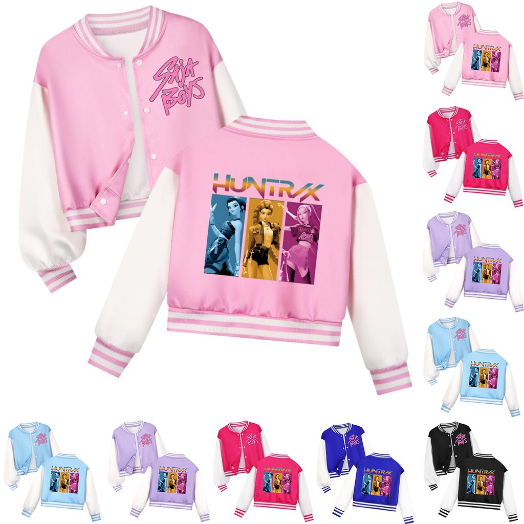 Mote for barn, avslappet langermet hettejakke med heks og gruppetrykk