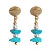 18K Gold Plated Clip-on Enamel Flower Earrings - Non-Pierced, High Color Retention
