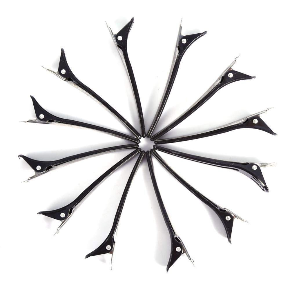 12PCS Black Color Duckbill Hair Clips Aluminium Alloy Alligator Hair Clips Home Use