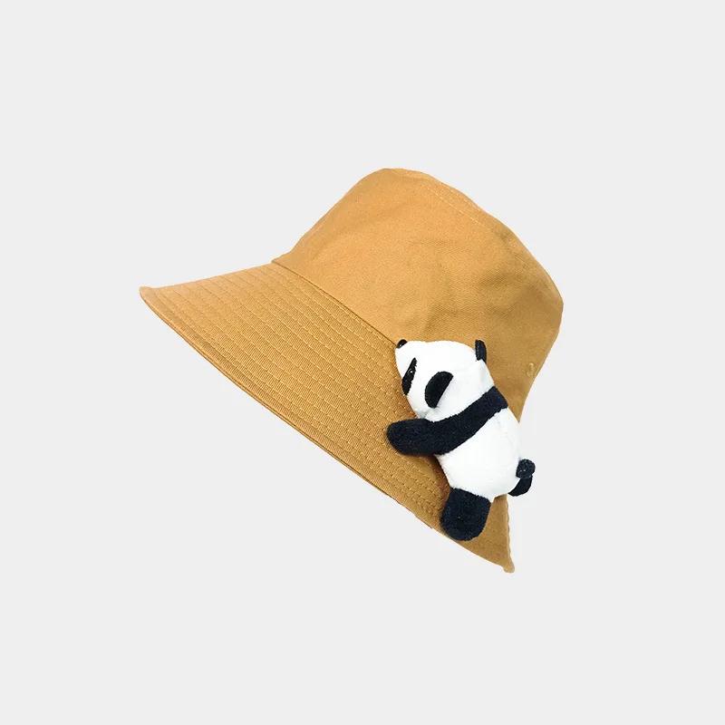 

Panda Fisherman Hat Children Age Reduction Cute Doll Basin Hat Versatile Outdoor Sun Protection Visor Male One Size імбирний