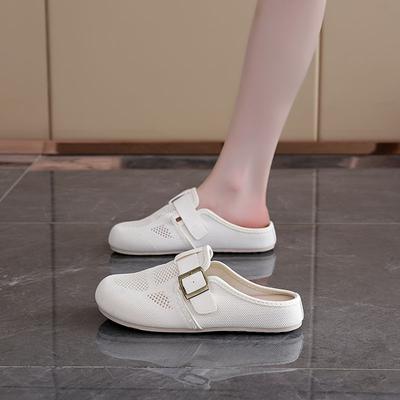 Fashion Shoes Woman 2025 Female Slippers Cover Toe New Rubber Soft Summer Flat Slides Shoes Ladies' Slippers Slipers Women Cover Toe Sum