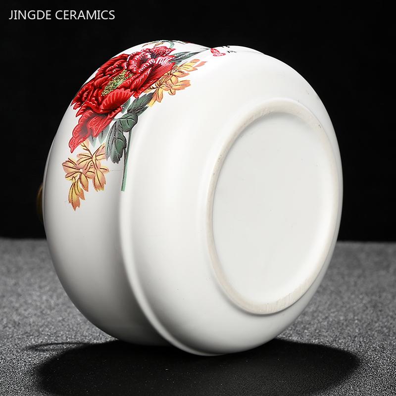 Exquisite Flower Patterns Ceramics Tea Caddy Portable Sealed Tea Leaf Containers Travel Tea Bag Storage Box Spice Organizer