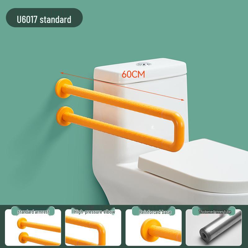 Wall-Mounted Folding Toilet Handrail for Elderly - ABS Stainless Steel