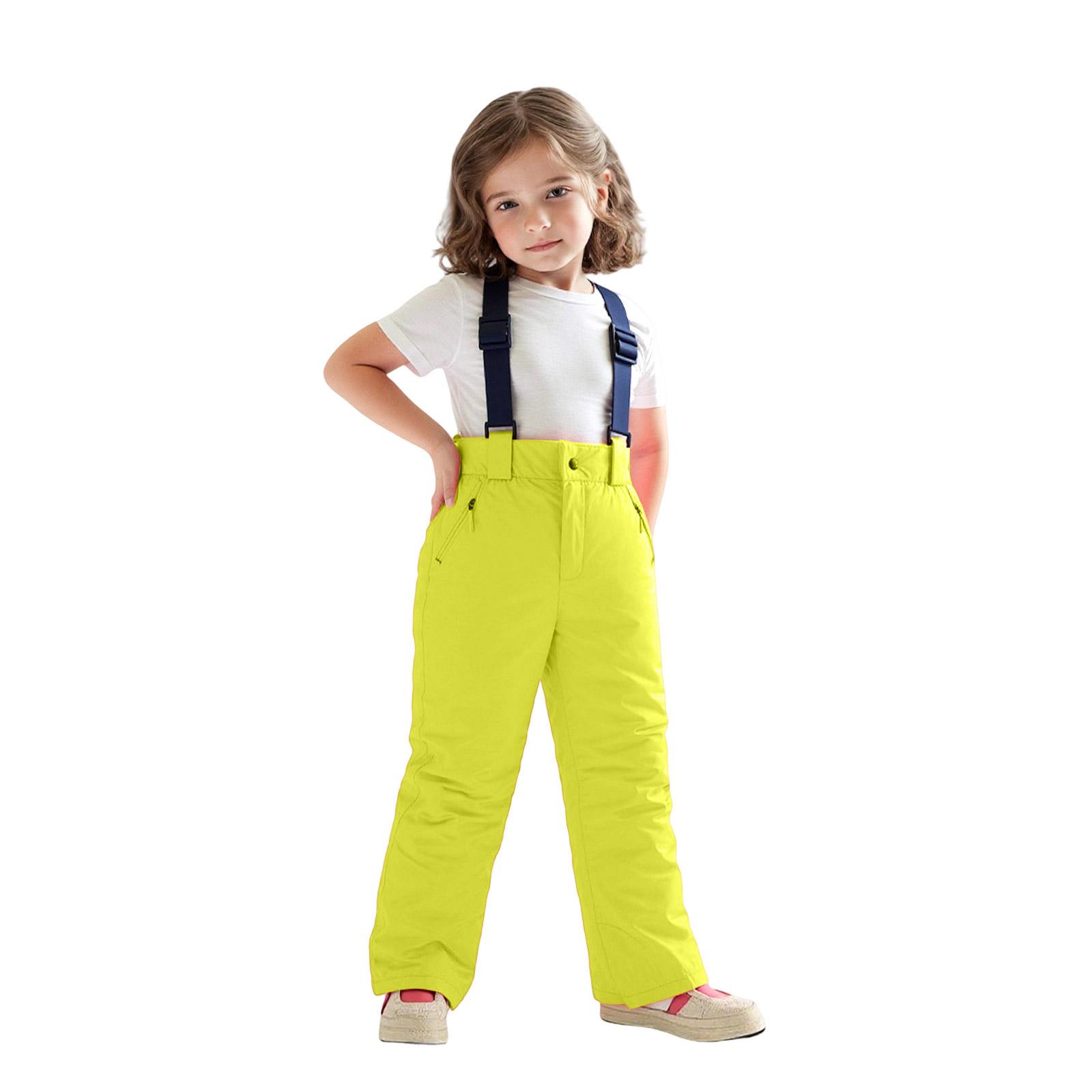 

Kids Ski Pants - Windproof Snow Overalls 130 жёлтый