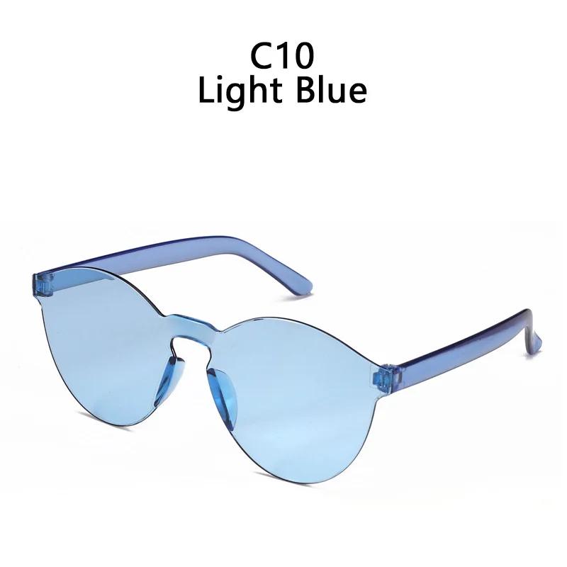 Oval Shape Sunglasses Women Rimless Frame Tint Clear Lens Colorful Sun Glasses Female Red Pink Yellow Shades Travel