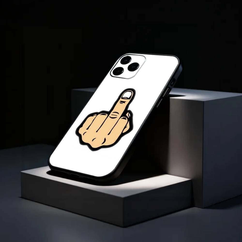 H-Hilarious M-Middle Finger Phone Case Silicone Soft For IPhone 17 16 15 14 13 12 11 X XR Plus Pro Max Plus
