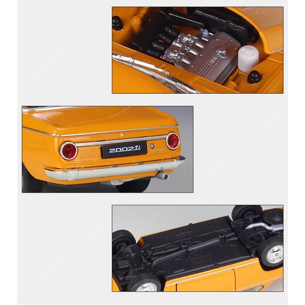 WELLY 1/24 BMW 2002 TI Alloy Miniature Car Model Diecast Metal Scale Model Car Diecast Metal Static Collection Children Toy Car