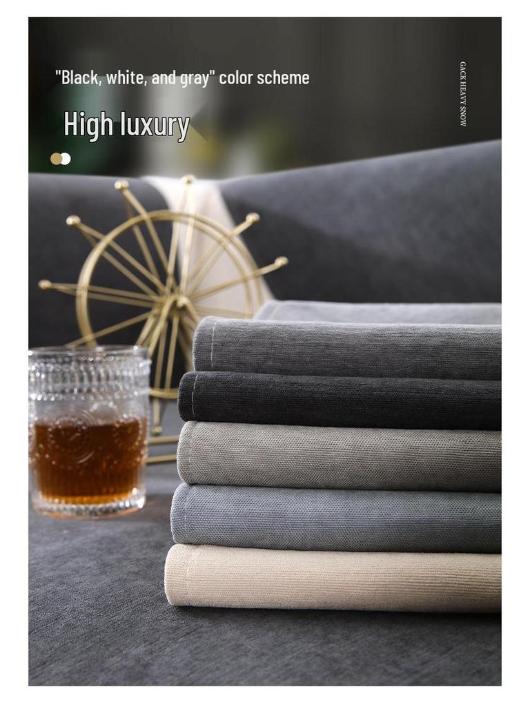 Gray Chenille Sofa Cushions: Non-Slip, Light Luxury Cover for All Seasons