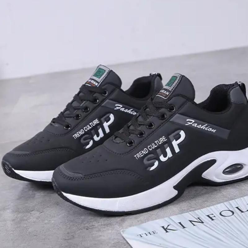 Fashion Indoor Height Increase Trendy Men's Anti Slip and Anti Odor Running Shoes with Leather Surface and Waterproof Men's Shoes Hombre