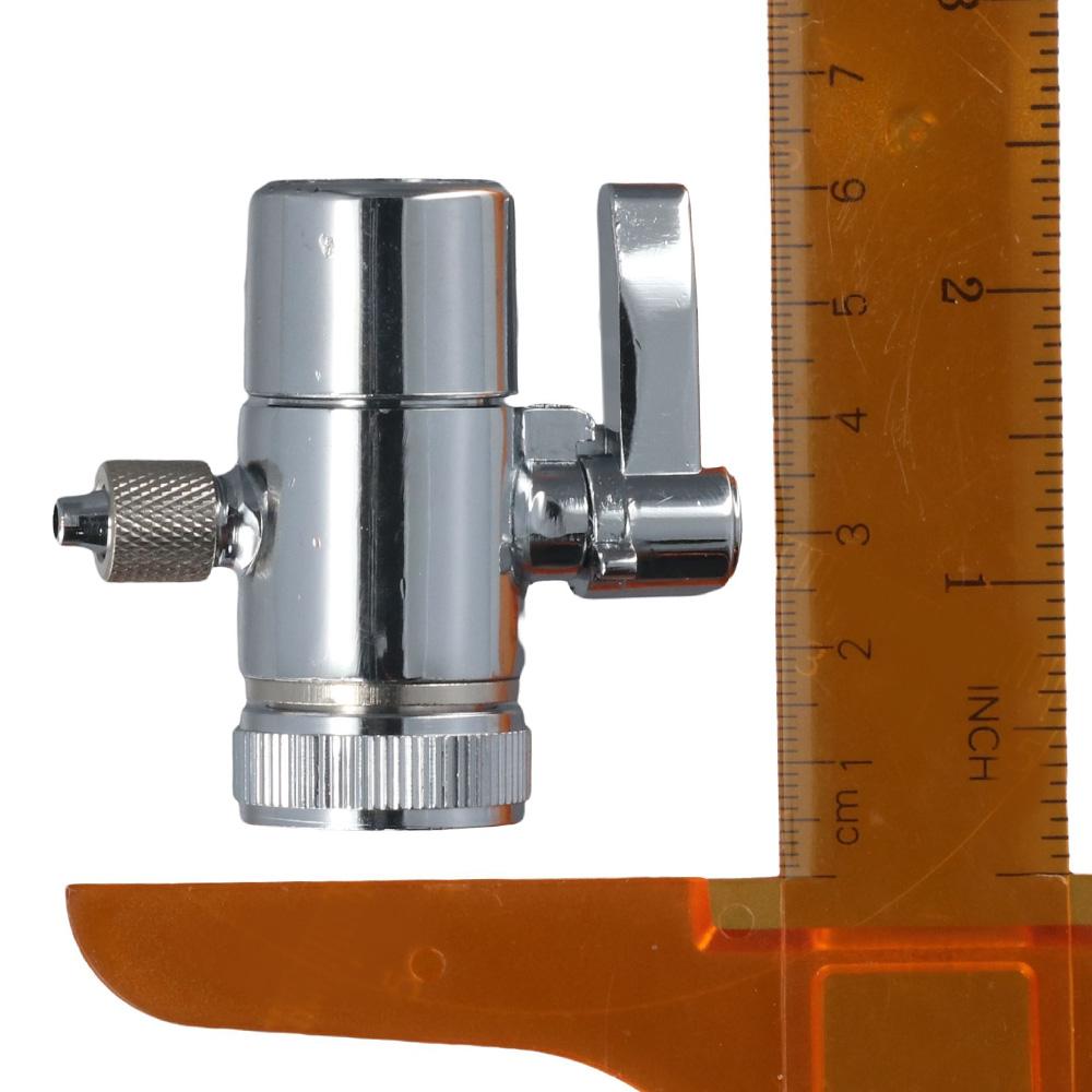 Silver Above Counter Sprayer Attachment Water Diversion Sink Faucet Diverter Valve 1/4" RO Tubing