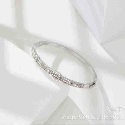 Fashion Commuting Simple and Versatile Belt Modeling Bracelet Half Full Drill Ring Row Drill Opening Bracelet Manufacturer