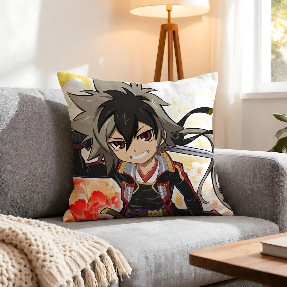 Anime Nobunaga The Fool Cushion Cover 1Pcs Decorative Covers Soft Cushion Case For Sofa Couch Decor 40X40 45X45 Pillowcases