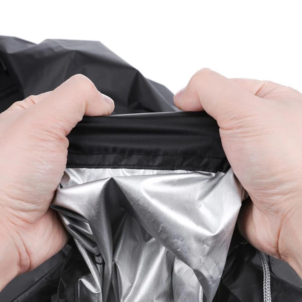 210D Outdoor Lawn Mower Cover Polyester Oxford Cloth Waterproof UV Protection Universal With Drawstring Black
