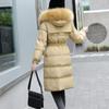 Winter Korean Women's Long Sections of Cotton Clothing Large Size Slim Knee-high Thickened Ladies Cotton Jacket
