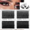 3D Faux Mink Lashes: European & American Messy Style, 80D Volume, Single Cluster Design.