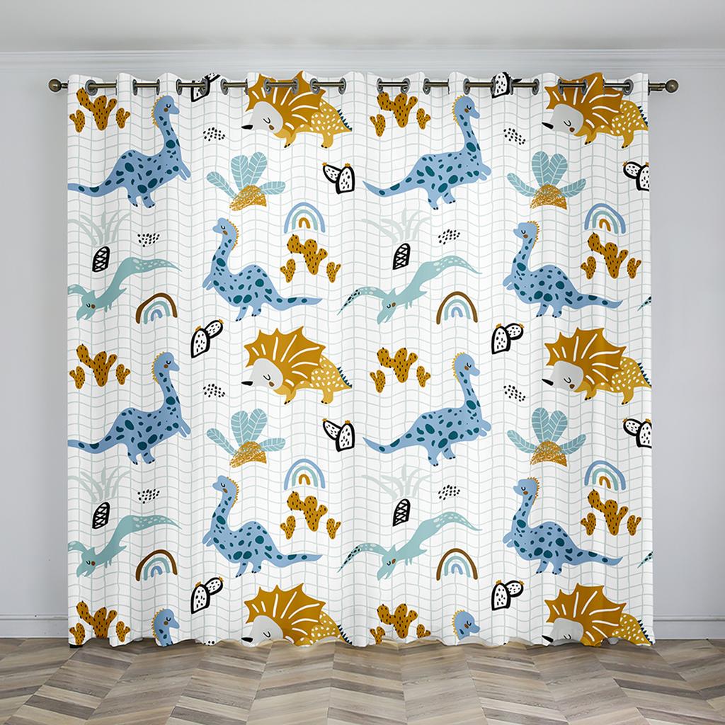 Cartoon Style Ctue Dinosaur Thin Shading Decorative Piece Dinor Children Window Drapes For Living Space Bedroom Space Decor