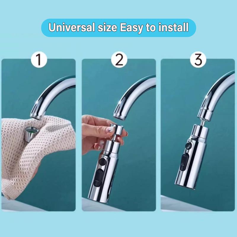 3 Modes Kitchen Faucet Extender Boosting Splash Prevention 360° Rotable Faucet Water Saver Home Extended Shower Spray Filter