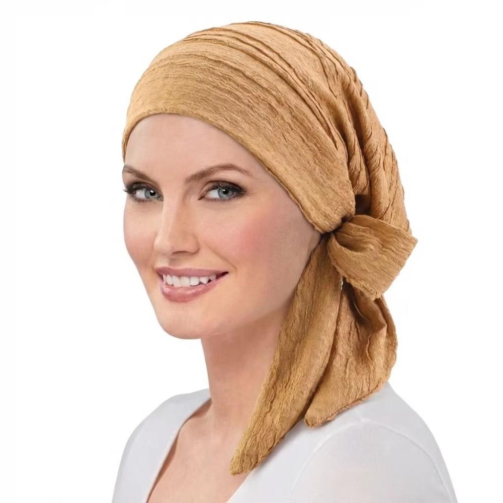 Solid Color Wrap Head Turban Breathable Turban Bonnet Fashion Head Scarf for Female Fashion