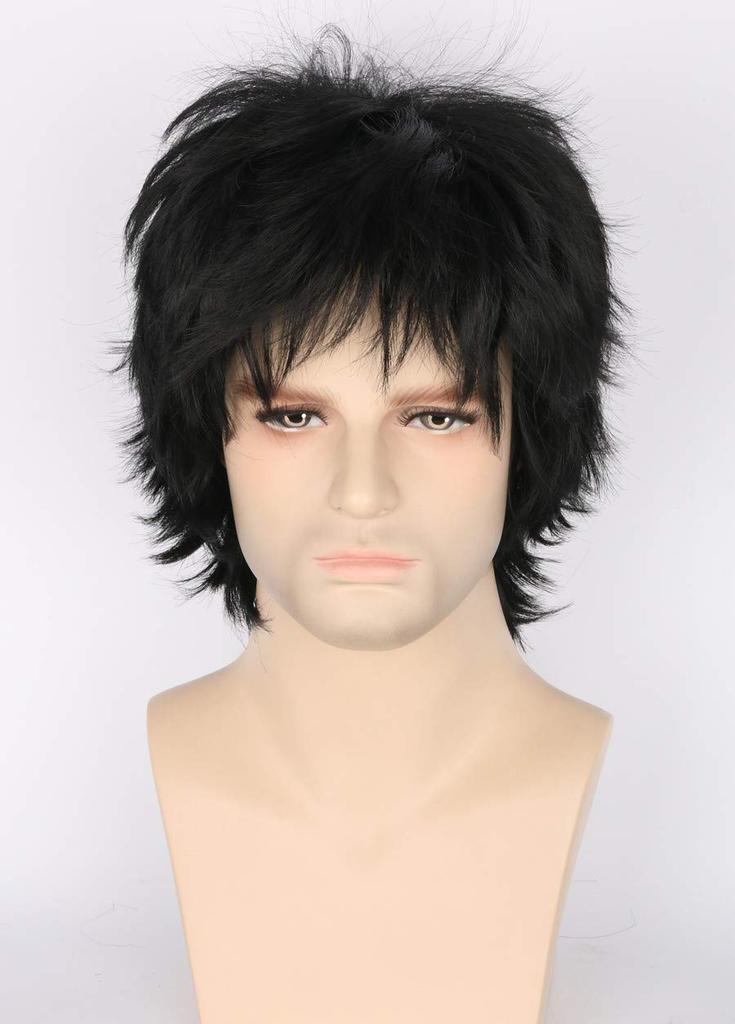 Cosplay Full Wig for Men and Short with Everyday Cultural School Wig with Net Wig, Boys, Bangs, Straight, Unisex, Cosplay, Costume, Photography,