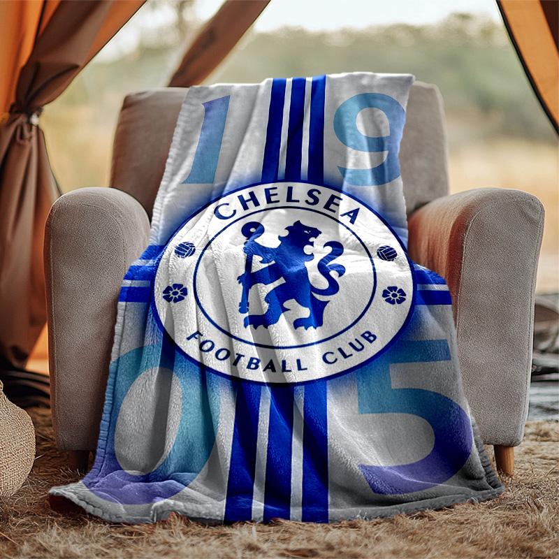 Chelsea Fc Flannel Blanket Soft Warm All-Season Throw, Design for Camping, Car Travel, Hiking Sofa, Bed, Office Perfect Gift for Parties