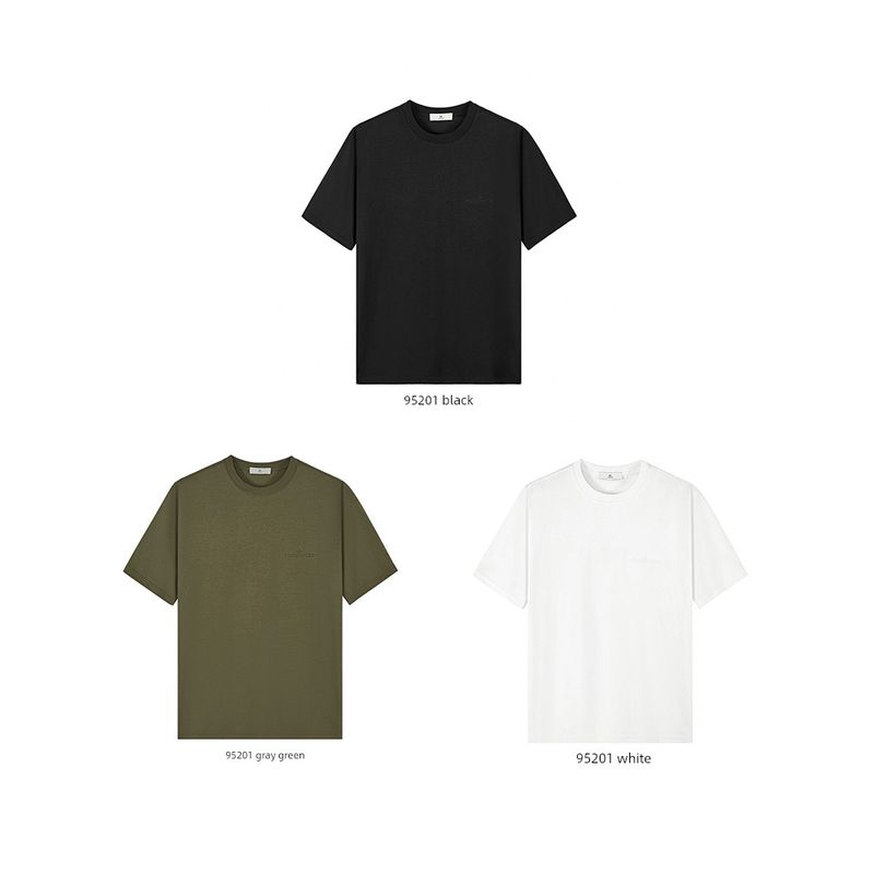 Light Mature Style Business Casual Light Luxury Embroidered Short-Sleeved T-Shirt Men's Summer Base Shirt Foreign Trade Men's Round Neck T-Shirt