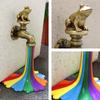 Frog Statue for Garden Rainbow Faucet Outdoor Statue Patio Courtyard Decorations Household Decor Bookends Ornament