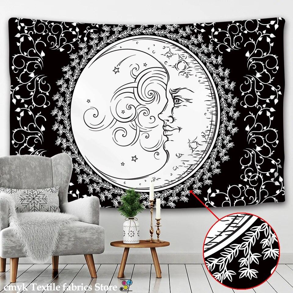 Sun God Moon God Tapestry Bohemian Style Wall Hanging Background Decoration Fabric Beautiful Mysterious Print Decoration
